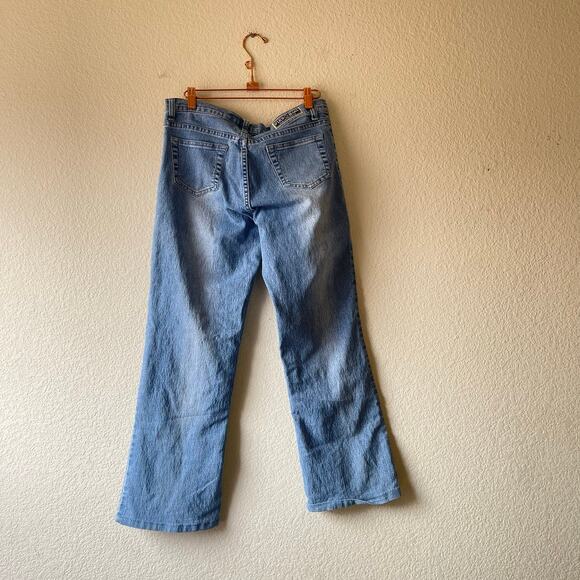 Vintage y2k rhinestone heart detail wide leg jeans size 10 - Picture 2 of 9